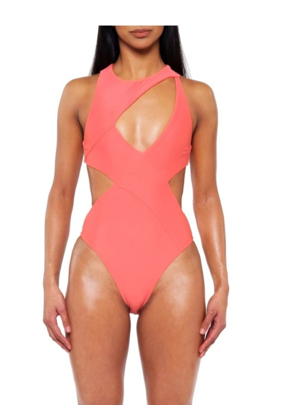 Andrea Iyamah Aluna Orange One Piece Swimsuit XL NWT